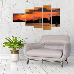 Západ slnka na vode - obraz na stenu (Obraz 110x60cm)