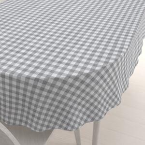 Biante Dekoračný oválny obrus Rebeka RE-019 Sivo-biela kocka stredná 120x180 cm