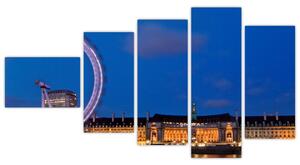 Londýnske oko v noci - obraz (Obraz 110x60cm)