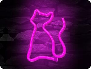 Forever Light Neon LED dekorácia - mačka ružová, 3xAA/USB [RTV100210]