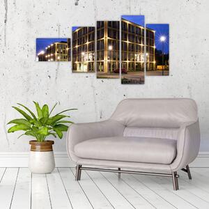 Osvetlené budovy - obraz (Obraz 110x60cm)