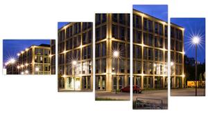Osvetlené budovy - obraz (Obraz 110x60cm)