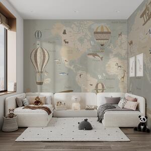 Tapety Mapa sveta s balónmi II, Detské fototapety, u36066d2 : Uwalls.sk