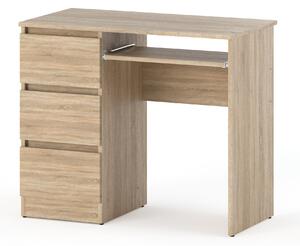 STIV Möbel | Písací stôl 90x50x77 cm Dub Sonoma | Stolík s 3 zásuvkami vľavo & výsuvom na klávesnicu