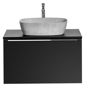 Kúpeľňová skrinka s umývadlom a doskou SANTA FE Black DU80/1 | 80 cm