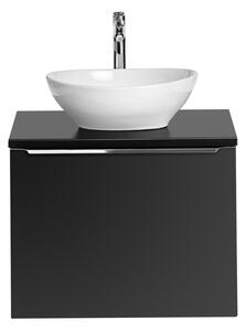 Kúpeľňová skrinka s umývadlom a doskou SANTA FE Black DU60/2 | 60 cm