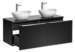 Kúpeľňová skrinka s umývadlom a doskou SANTA FE Black DU120/2 | 120 cm