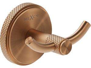 Mexen Gravo, nástenný dvojitý háčik na uteráky, medená matná, 70A93012-65