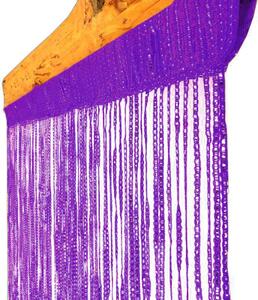 Šnúrková záclona Curtain fialová (šnúrkový záves na okno, dvere 100x200 cm )