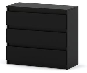 STIV Möbel | Komoda Čierny Mat 80x33,5x71,5 cm | 3 zásuvky | Moderný nábytok | Minimalistický štýl