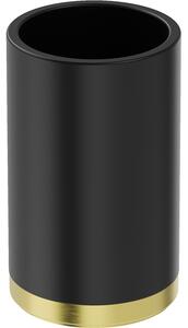 Mexen Triv, nástenný pohár na zubné kefky, čierna / zlatá matná, 70A33053-55B