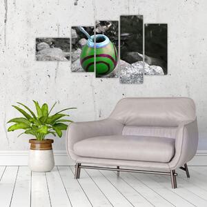 Zelený hrnček - obraz (Obraz 110x60cm)
