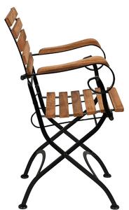 PARKLIFE Skladacia stolička s podrúčkami set 2 ks - hnedá / čierna