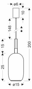 Závesný luster BUENO na lanku 1xGX53/9W/230V pr. 15 cm dymovo-hnedá