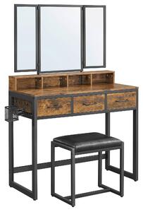 TOALETNÝ STOLÍK, hnedá, čierna, 90/40/141 cm Boxxx - Online Only drobný nábytok, Online Only