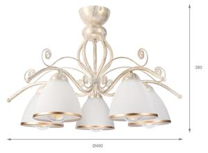 Brilagi - LED prisadený luster ANTICO 5xE27/60W/230V 3000K biela patina
