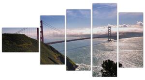 Golden Gate Bridge - moderné obrazy (Obraz 110x60cm)