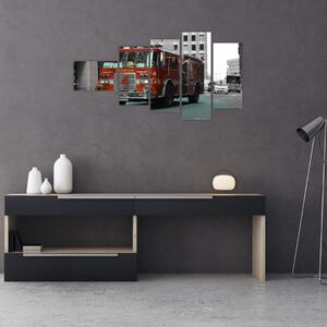 Hasičské auto - obraz (Obraz 110x60cm)