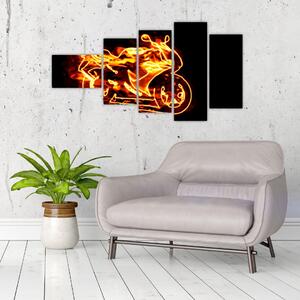 Horiace motorka - obraz (Obraz 110x60cm)