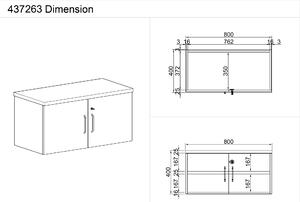 Nadstavba 2-dverová MIRELLI A+, 800 x 400 x 400 mm, breza
