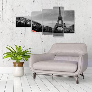 Trabant u Eiffelovej veže - obraz na stenu (Obraz 110x60cm)