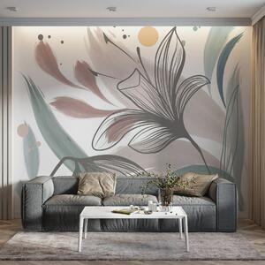 Tapety Dve veľké kvety na svetlom pozadí, Fototapety boho, w00411 : Uwalls.sk