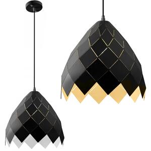 Toolight Toolight, závesná kovová stropná lampa 1xE27 APP338-1CP, čierna, OSW-05019