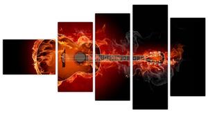 Obraz horiace gitara (Obraz 110x60cm)
