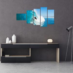 Surfer na vlne - moderný obraz (Obraz 110x60cm)