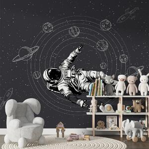Tapety Astronaut a planéty na tmavosivom pozadí, Fototapety vesmír, w00712v5 : Uwalls.sk