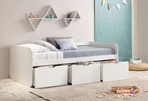 MUZZA Detská posteľ taob s úložným priestorom 90 x 190 cm biela