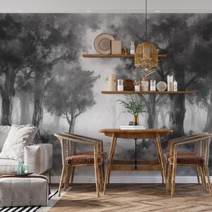 Tapety Maľovaný les v šedých farbách, Fototapety s prírodnými motívmi, w01181 : Uwalls.sk