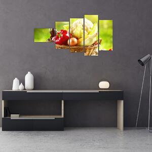 Kôš so zeleninou - obraz (Obraz 110x60cm)