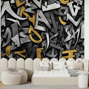 Tapety Graffiti veľké písmená v žltej farbe, Fototapety Izba pre tínedžerov, w01186 : Uwalls.sk