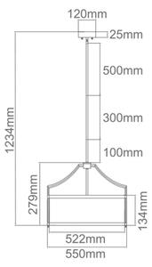 Open Design OR80896 - Luster na tyči STANZA 4xE27/15W/230V pr. 55 cm mosadz/biela