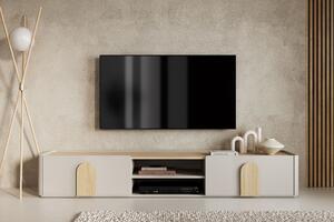 TV stolík Amilio 220 cm - kašmírová / dub olejovaný / dub svetlý