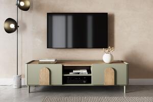 TV stolík Amilio 170 cm na nožičkách - eukalyptus / dub baltic dune / dub prírodný