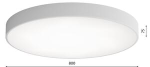 LED Stropné svietidlo CLEO LED/96W/230V 3000K pr. 80 cm šedá