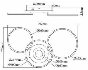 Globo 67824-40 - LED stmievateľné stropné svietidlo MILES 40W/230V 57x99,2 cm strieborné+DO