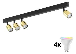 LED RGBW stmievateľné bodové svietidlo TOP 4xGU10/6,5W/230V 2700-6500K čierna/zlatá