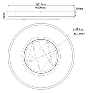 Globo 68288D3 - LED stropné svietidlo MIRRORA 40W/230V, priemer 51,5 cm, čierne