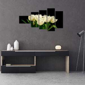 Biele tulipány - obraz (Obraz 110x60cm)