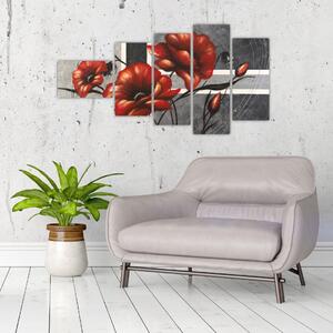 Abstraktný obraz kvetín (Obraz 110x60cm)