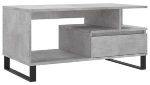 Konferenčný stolík betónový sivý 90x49x45 cm spracované drevo