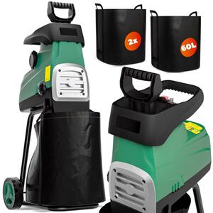 Záhradný štiepkovač/drvič DIOX+2x 60l vrece, 3100W čierna/zelená Gardebruk