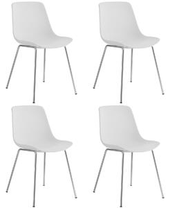 Plastové stoličky Mave, ergonomické, 120 kg - biela/chromová, Sada 4 ks