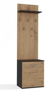 TP Living Předsíňová stěna Duo dub artisan/antracit II