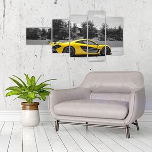 Žlté športové auto - obraz (Obraz 110x60cm)