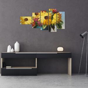 Obraz kvetov vo váze (Obraz 110x60cm)