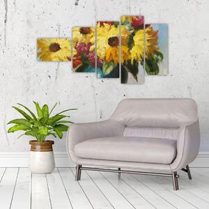 Obraz kvetov vo váze (Obraz 110x60cm)